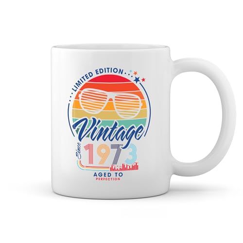 Mug vintage 1973 personnalisé pour anniversaire nostalgique et durable