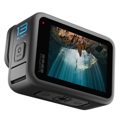 Caméra sport GoPro HERO13, étanche, robuste, pour vidéos et photos d'aventure; cadeau idéal pour amateurs de sensations fortes et haute technologie.