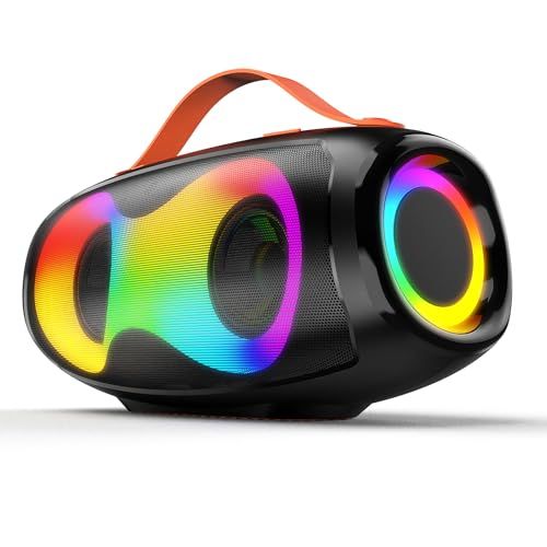 Enceinte sans fil lumineuse avec son haute-fidélité, spectacle lumineux synchronisé, 20W, Bluetooth 5.0, portable pour fêtes, plage, camping.