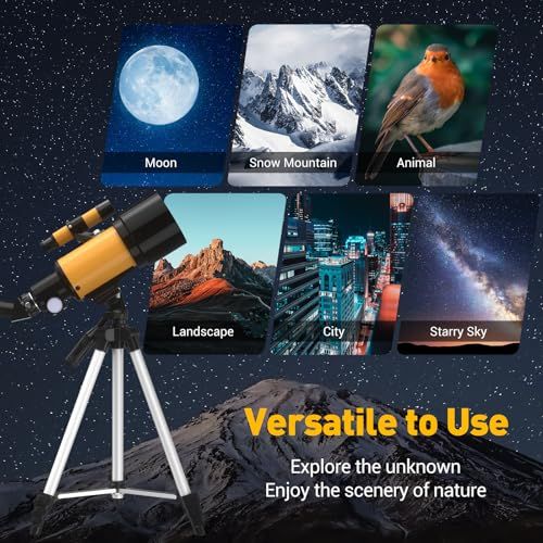 Télescope astronomique pour débutants, parfaite initiation à l'astronomie, idéal cadeau pour enfants et explorateurs en herbe, optique professionnelle, expériences célestes inoubliables.