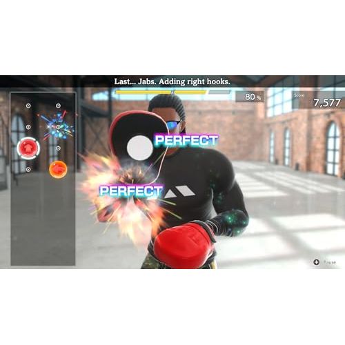 Jeux de fitness pour Switch - Fitness Boxing 2 : séances de fitness intenses, programme d'entraînement adapté à tous les niveaux, possibilité de jouer seul ou à deux.