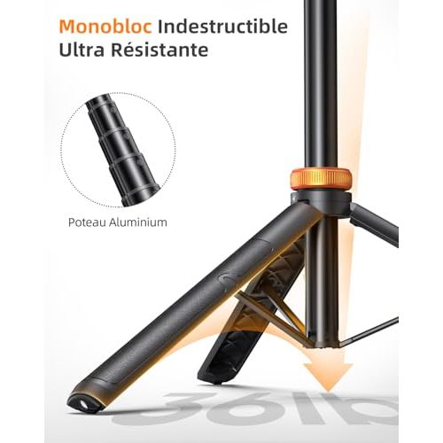 Trépied smartphone avec perche selfie, idéal pour vlogging et photos sous tous les angles, télécommande Bluetooth incluse. Cadeau parfait pour amateurs de photos.
