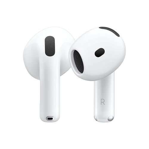 AirPods 4 d'Apple, écouteurs sans fil avec audio spatial, autonomie prolongée, résistance à l'eau, confort maximal, cadeau technologique idéal pour tous.