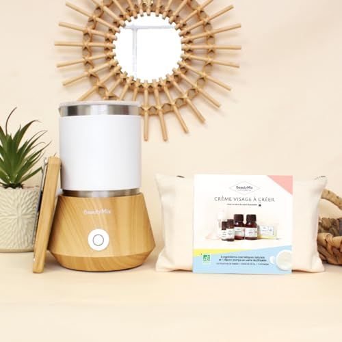Kit de fabrication cosmétique maison BeautyMix, robot inclus, parfait pour les amoureux de beauté naturelle et bien-être, cadeau écologique et créatif.
