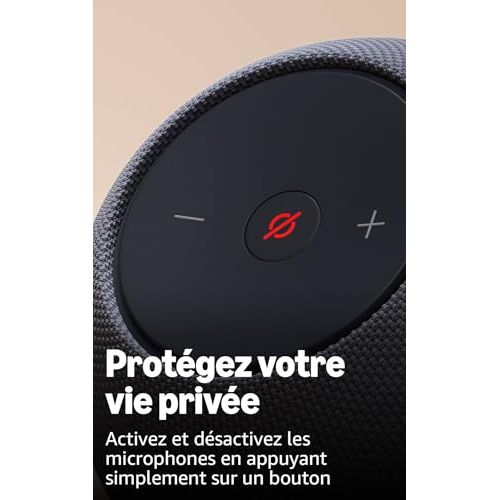 Enceinte connectée Amazon Echo Dot Max, son de qualité, cadeau idéal pour amateurs de musique et technologie, design élégant, services de streaming.