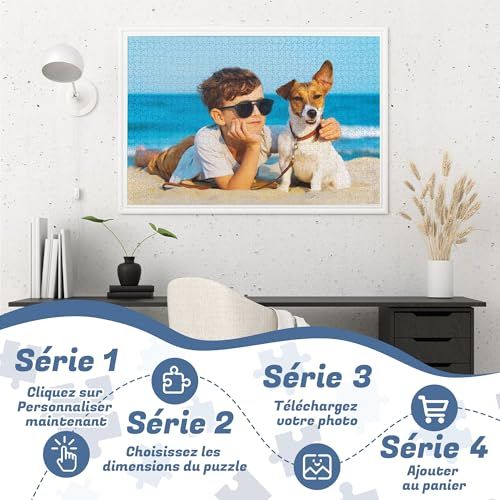 Puzzle personnalisé unique, cadeau créatif et mémorable, photo souvenir, 300 à 1000 pièces, idéal anniversaire, mariage, fête des pères, décoratif.