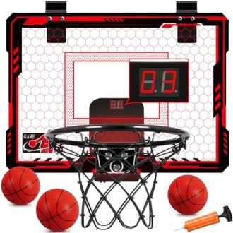 Mini panier de basket pour chambre avec LED et tableau de score électronique