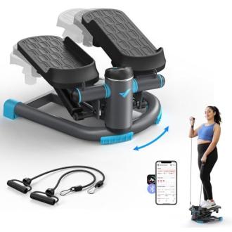 Stepper twist avec cordes élastiques pour entraînement à domicile, cadeau idéal pour amateurs de fitness et technologie, écran électronique, connectivité application.