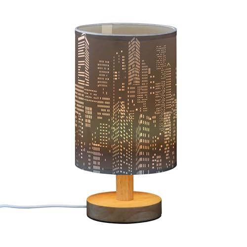Lampe tactile New York, design gratte-ciels Manhattan, ambiance moderne, disponible en rose et noir, idéale pour bureaux et chambres, éclairage doux et élégant.