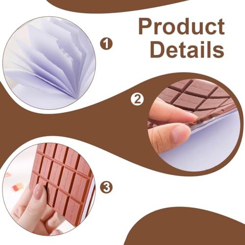 Bloc note en forme de plaque de chocolat légèrement croqué.