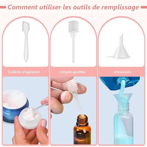 Bouteilles de voyage pratiques et étanches pour globe-trotteurs, parfaites pour transporter shampoings et lotions sans fuites. Cadeau idéal pour aventuriers.