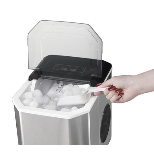 Machine à glaçons Senya, rapide et écologique, pour cocktails parfaits à la maison. Production jusqu'à 12 KG/jour, utilisation facile, deux tailles de glaçons.