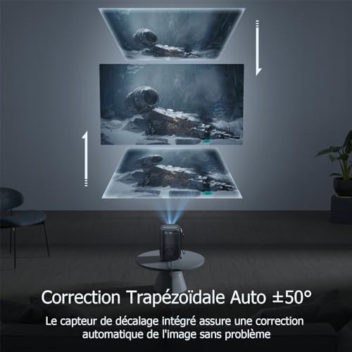 Mini vidéo projecteur Lisowod HD 4K, idéal pour cinéphiles et gamers.