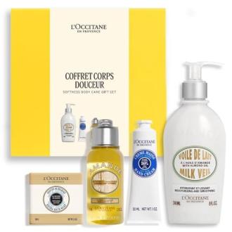 Coffret Douceur L'Occitane, soins iconiques, idéal cadeau bien-être, savon karité lait, fabrique France, sublimer peau, cadeau parfait.