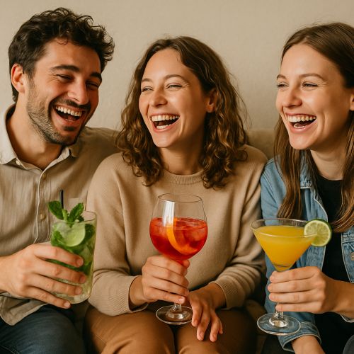 Box kit cocktail avec ingrédients originaux, recettes inédites pour créer déb 10 à 20 cocktails, abonnement flexible, livraison incluse, choix alcools et sans alcool.