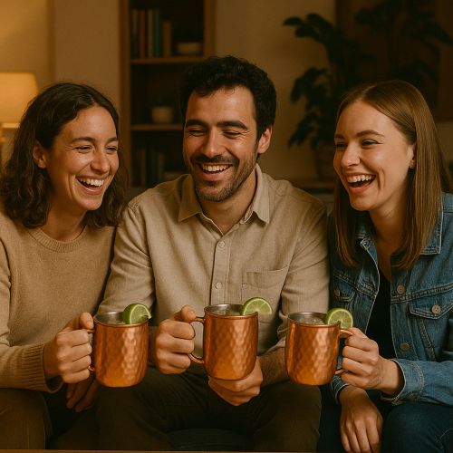 Kit cocktail Moscow Mule, coffret cadeau avec vodka, ginger beer bio, citron vert, agrumes séchés, pour moments festifs et créations originales.