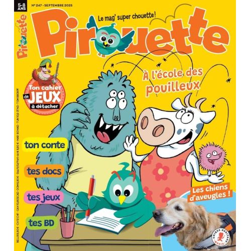 Abonnement magazine Pirouette, enfants 6-7 ans, éveil, découverte, lecture, histoires, activités, cadeau éducatif, stimulant, réception mensuelle magique.