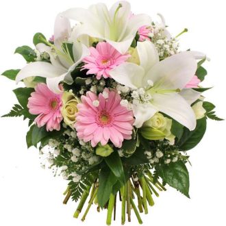 Bouquet de mariage de roses et fleurs exotiques colorées