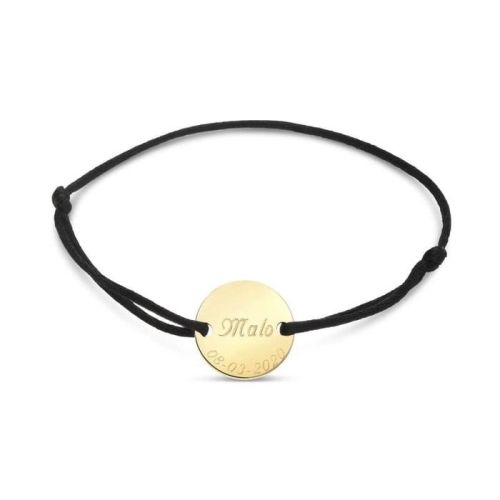 Bracelet plaqué or personnalisable avec gravure prénom pour femme