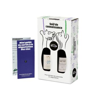 Coffret Soif de Connaissance : découvrir les vins du Languedoc et de Bourgogne avec guide pédagogique, cadeau idéal pour les amateurs curieux.