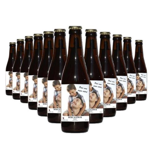 Assortiment de 12 bouteilles de bière avec étiquettes personnalisées pour anniversaire ou événement spécial