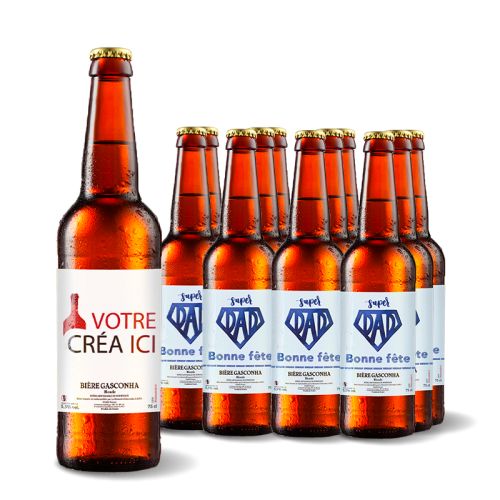 Assortiment de 12 bouteilles de bière avec étiquettes personnalisées pour anniversaire ou événement spécial