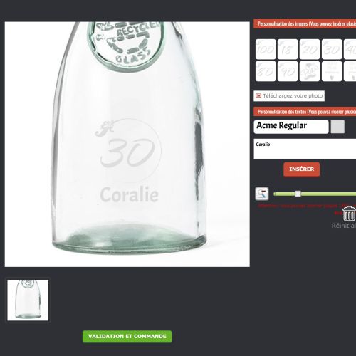 Carafe bistrot personnalisée en verre recyclé, gravée au laser, élégante et écologique, idéale pour cadeau. Fabrication européenne, parfait pour toutes occasions.
