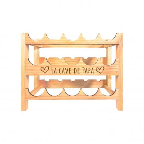 Casier en bois pour 15 bouteilles, personnalisable, cadeau idéal pour amateurs de vin, élégant, pratique et esthétique