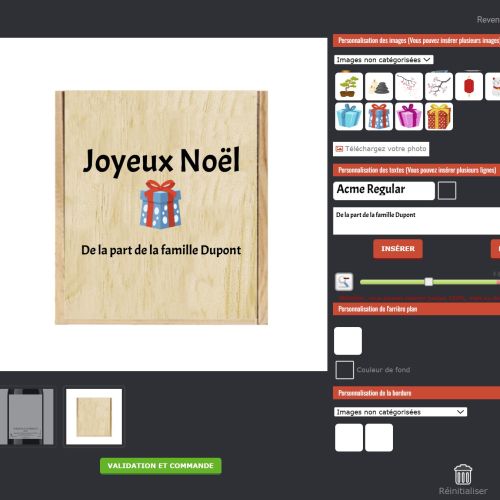 Coffret personnalisable avec Bordeaux, chocolats noirs et foie gras pour cadeau gastronomique luxueux.