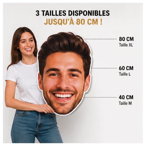 Une grosse tête personnalisée pour mettre l'ambiance