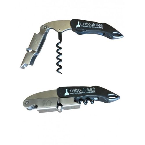 Tire-bouchon limonadier personnalisable pour amateur de vin, cadeau original et pratique avec gravure, décapsuleur intégré, parfait pour fêtes.