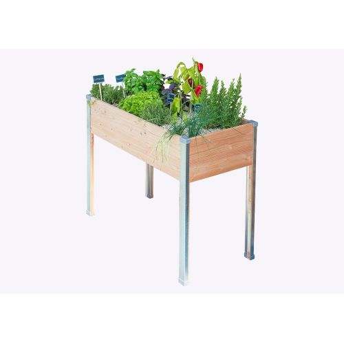 Potager rectangle surélevé durable pour balcon ou jardin avec matériaux écoresponsables et installation facile