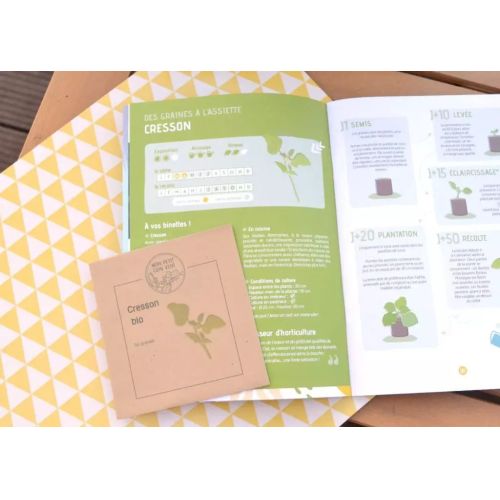 Kit de jardinage pour enfants avec graines bio et guide éducatif