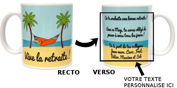 personnalisation du mug vive la retraite