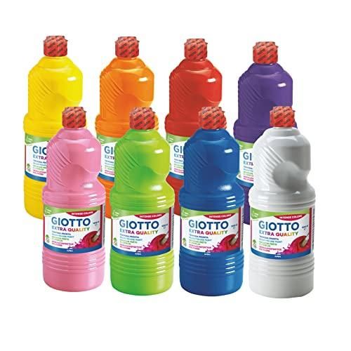 Lot de gouache Giotto 8 litres, idéal pour jeunes artistes créatifs.