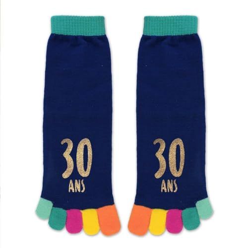 Paire de chaussettes à orteils humoristiques pour trentenaire