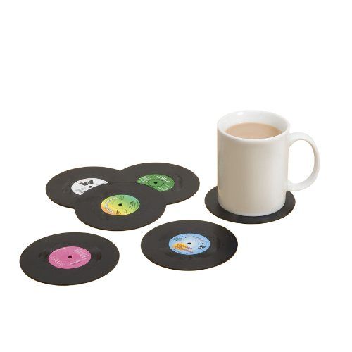 Dessous de verre style vinyle rétro pour fans de musique