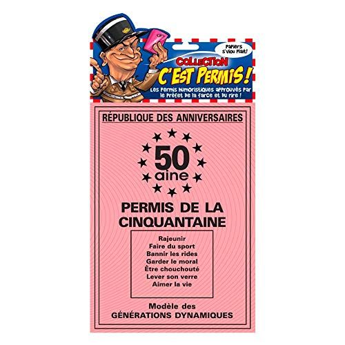 Permis de conduire humoristique pour fêter les 50 ans avec originalité et rire.