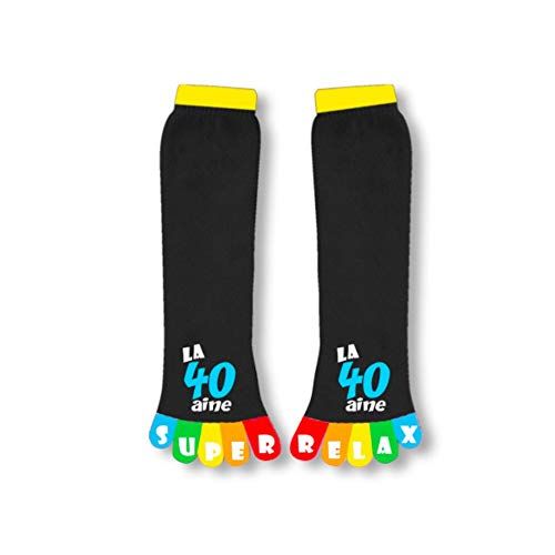 Chaussettes à orteils humoristiques pour 40 ans, taille 38-43