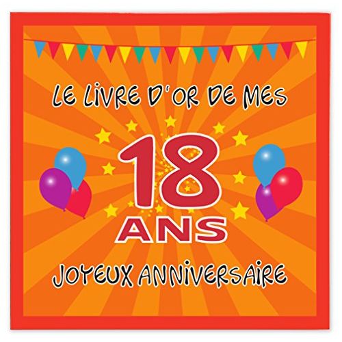 Livre d'or élégant pour 18e anniversaire avec couverture robuste et pages épaisses