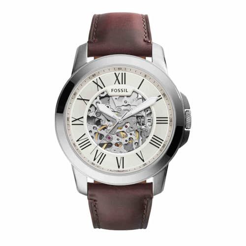 Montre Fossil Grant automatique, élégance intemporelle, fiabilité artisanale, chic et résistante, cadeau pour homme 60 ans.