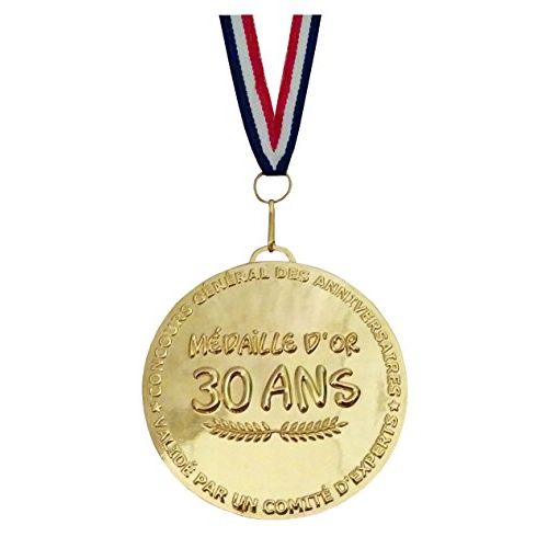 Médaille d'Or 30 ans humoristique, idée cadeau anniversaire originale et incontournable, design éclatant et grand diamètre