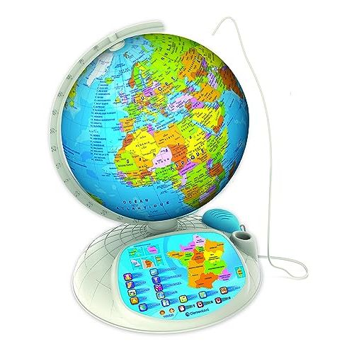 Globe interactif Clementoni pour aventures éducatives des jeunes explorateurs.