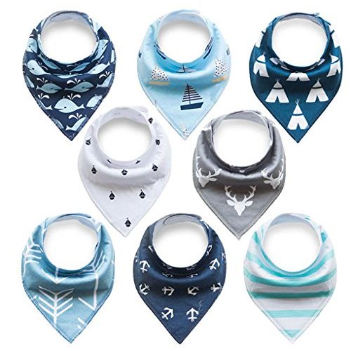 Lot de 8 bavoirs bandana élégants pour bébé garçon pratiques et sûrs