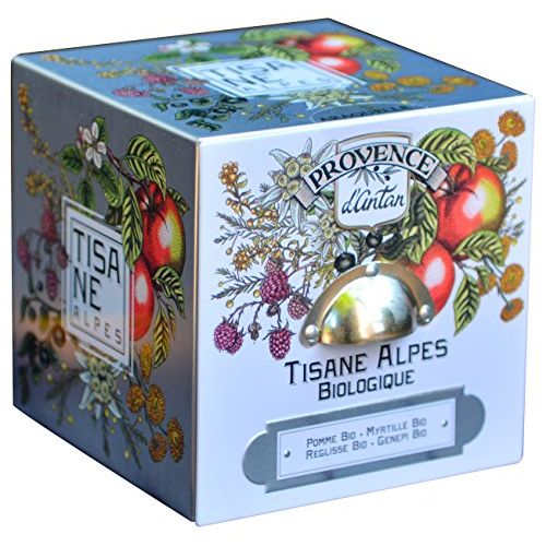 Coffret de tisanes bio Provence d'Antan, infusions variées, boîte vintage, cadeau bien-être original et élégant.