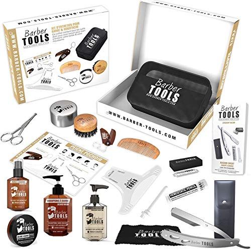 Coffret soin barbe luxe, routine complète, fabriqué en France, parfait cadeau élégance et soin personnel
