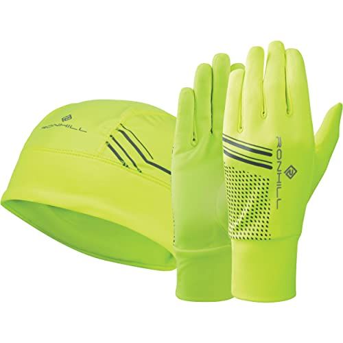 Kit running hiver avec gants et bonnet respirants pour joggers.