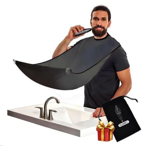Tablier à barbe pratique pour rasage sans désordre.