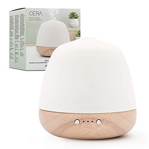 Diffuseur d'huiles essentielles haut de gamme en céramique et bois