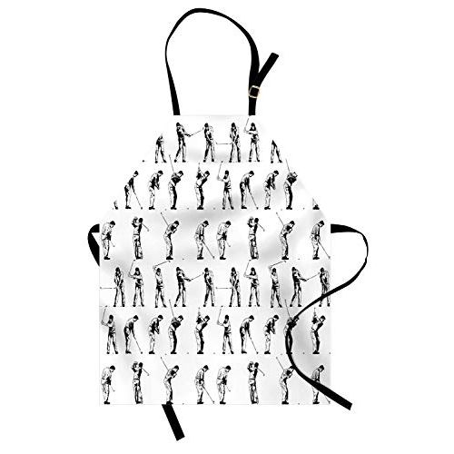 Tablier de cuisine à motifs de golf pour passionnés, réglable et lavable en machine
